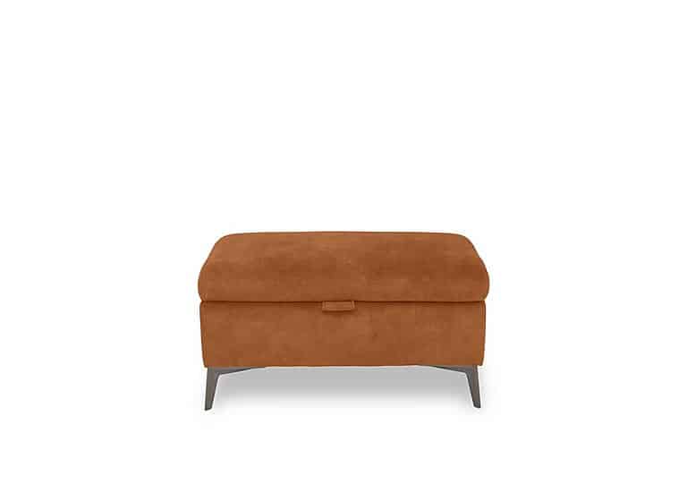 Ezra Fabric Storage Footstool - Dexter Pumpkin