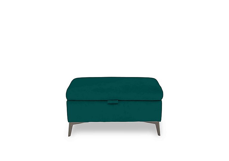 Ezra Fabric Storage Footstool - Opulence Teal