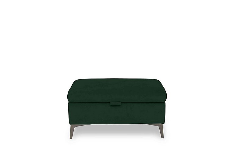 Ezra Fabric Storage Footstool - Bottle Green