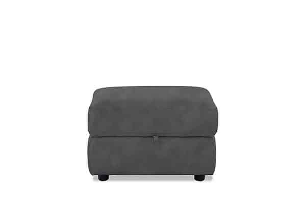 Fabric Storage Footstool  Graphite | Bed Sava