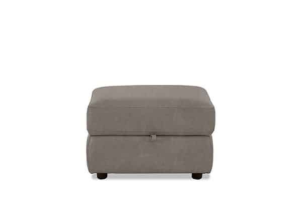Fabric Storage Footstool  Silver | Bed Sava