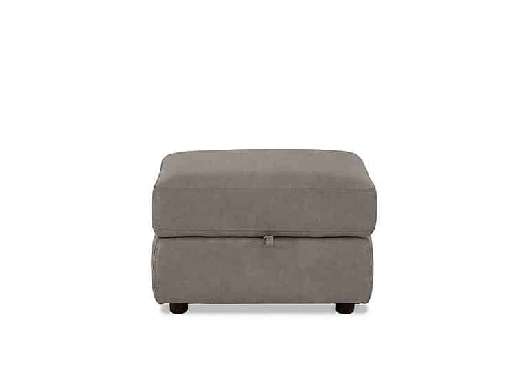 Fabric Storage Footstool - Silver