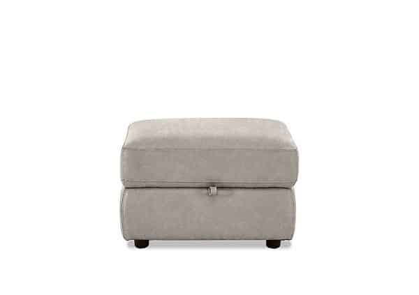 Fabric Storage Footstool  Grey | Bed Sava