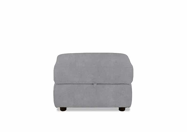Fabric Storage Footstool - Bluish Grey