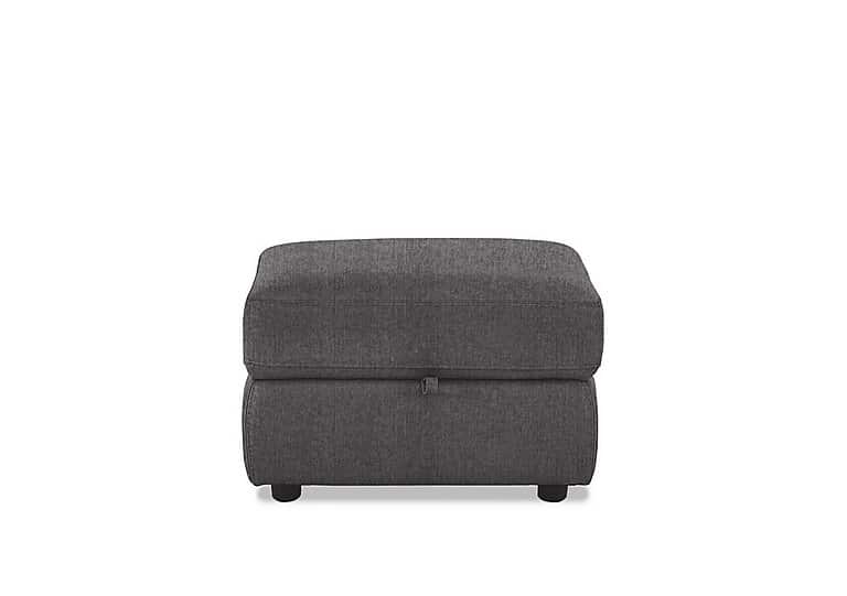 Fabric Storage Footstool - Iron Grey