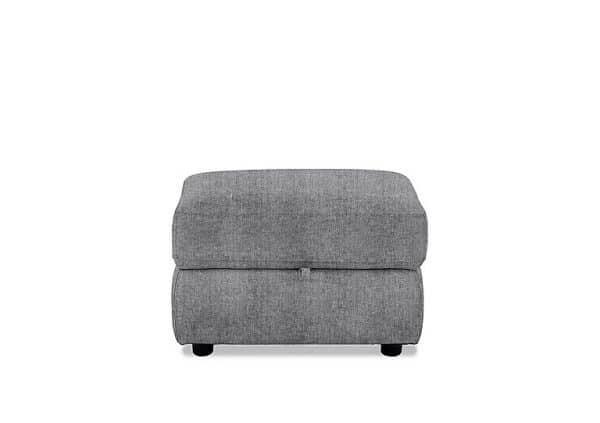 Fabric Storage Footstool  R27 Pewter | Bed Sava