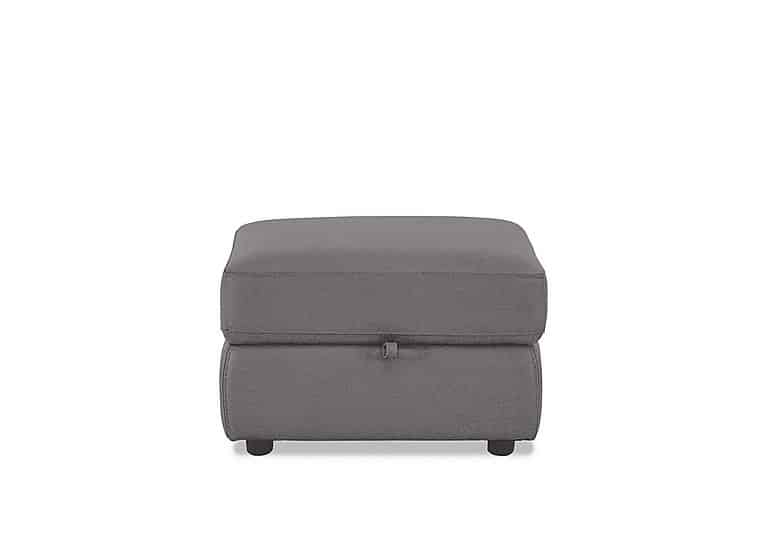Fabric Storage Footstool - Charcoal Gray