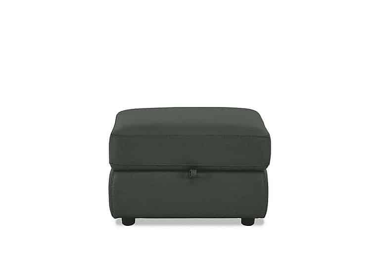 Fabric Storage Footstool - Moss Green
