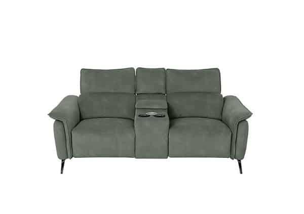 Jude 2 Seater Fabric Power Recliner Sofa with Smart Console Unit and Power Telescopic Headrests  Fern Dexter | Bed Sava