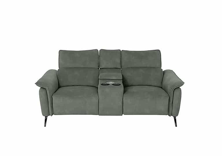 Jude 2 Seater Fabric Power Recliner Sofa with Smart Console Unit and Power Telescopic Headrests - Fern Dexter