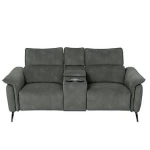 Jude 2 Seater Fabric Power Recliner Sofa with Smart Console Unit and Power Telescopic Headrests  Moss Dexter | Bed Sava