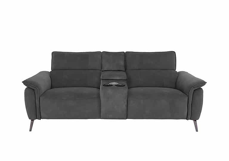Jude 3 Seater Fabric Power Recliner Sofa with Smart Console Unit and Power Telescopic Headrests - Shadow Dexter