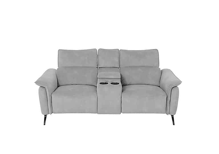 Jude 2 Seater Fabric Power Recliner Sofa with Smart Console Unit and Power Telescopic Headrests - Smoke Dexter