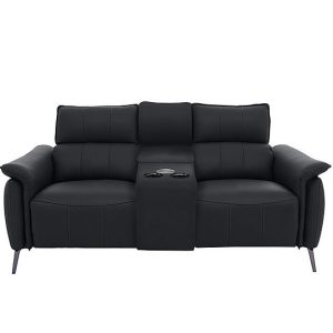 Jude 2 Seater Leather Power Recliner Sofa with Smart Console Unit and Power Telescopic Headrests  Lavender | Bed Sava
