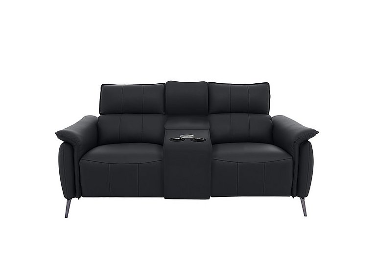 Jude 2 Seater Leather Power Recliner Sofa with Smart Console Unit and Power Telescopic Headrests - Lavender