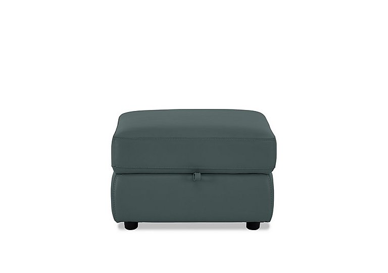 World of Leather - NC Leather Storage Footstool - NC Lake Green