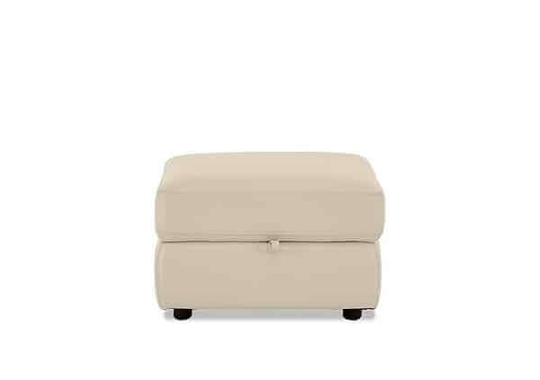 World of Leather  NC Leather Storage Footstool  NC Bisque | Bed Sava