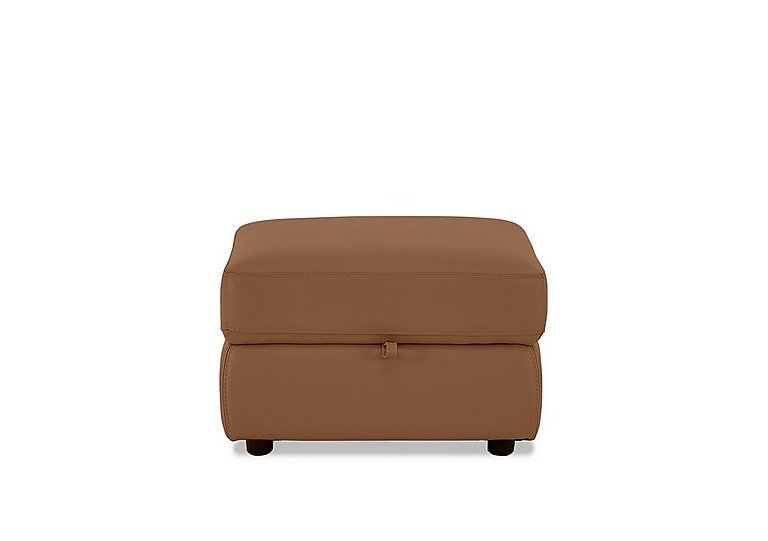 World of Leather - NC Leather Storage Footstool - Pecan Brown