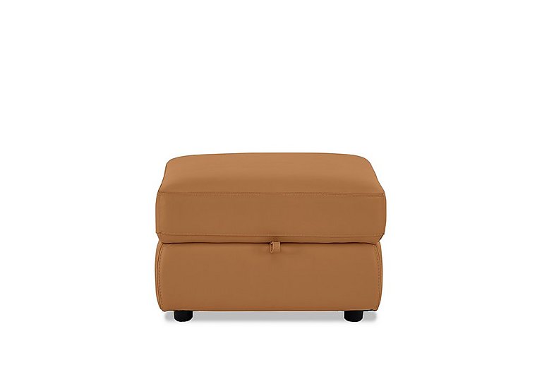 World of Leather - NC Leather Storage Footstool - NC Honey Yellow