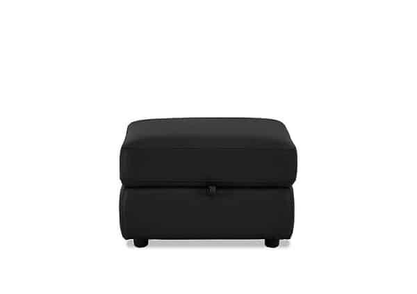 World of Leather  NC Leather Storage Footstool  Black | Bed Sava