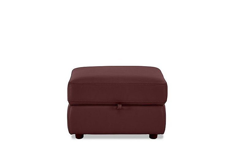 World of Leather - NC Leather Storage Footstool - NC Deep Red