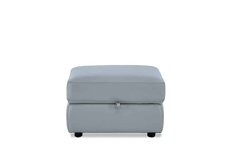 World of Leather - NC Leather Storage Footstool - Pearl Blue