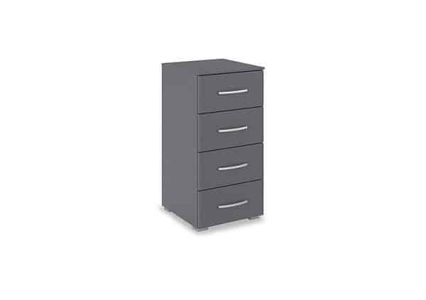 Rauch  Impulse 40cm 4 Drawer Décor Chest  Metallic Grey | Bed Sava