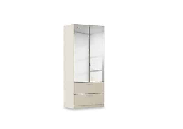 Rauch  Impulse 91cm 2 Door Combi Wardrobe with 2 Mirror Doors | Bed Sava