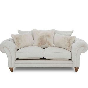 Boutique Collection  Blenheim 2 Seater Scatter Back Sofa  Darwin Ivory with Oak Feet | Bed Sava