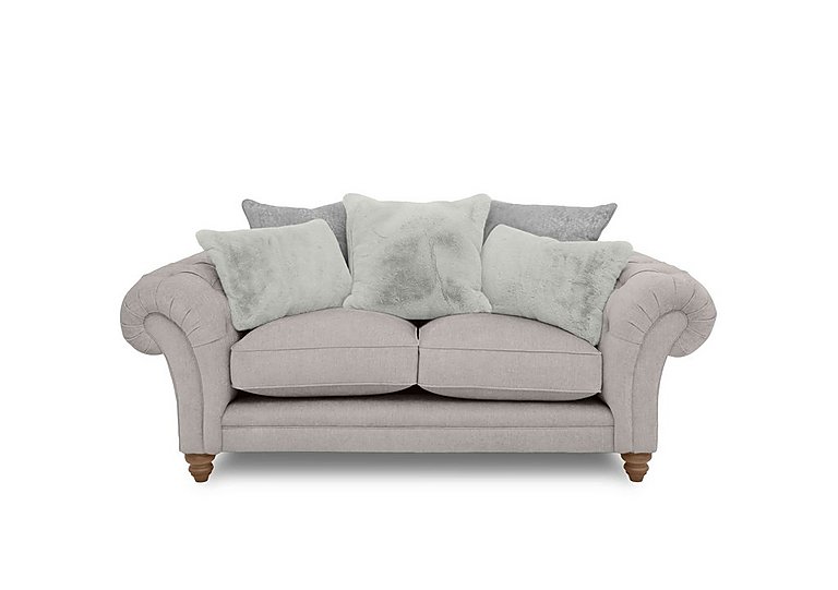 Boutique Collection - Blenheim 2 Seater Scatter Back Sofa - Darwin Silver with Oak Feet