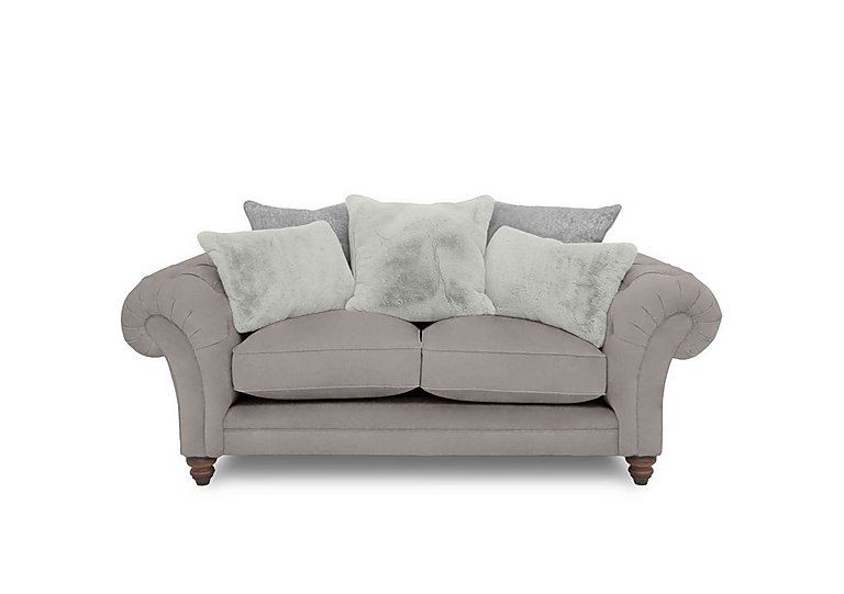Boutique Collection - Blenheim 2 Seater Scatter Back Sofa - Marlborough Silver with Walnut Feet
