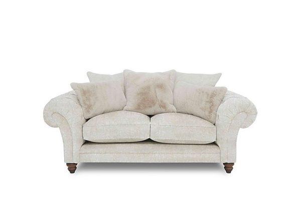 Boutique Collection  Blenheim 2 Seater Scatter Back Sofa  Savoy Ivory with Walnut Feet | Bed Sava