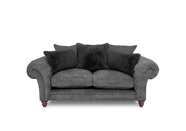 Boutique Collection - Blenheim 2 Seater Scatter Back Sofa - Savoy Raven with Walnut Feet