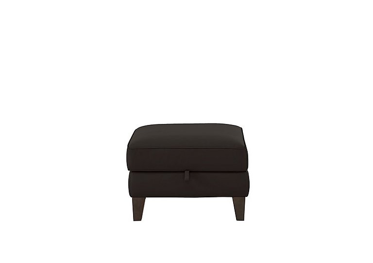 Brondby BV Leather Storage Footstool - Dark Chocolate