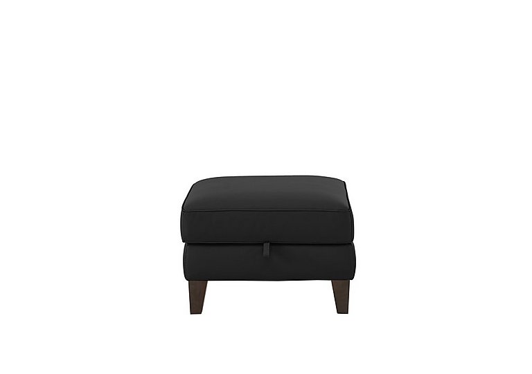 Brondby BV Leather Storage Footstool - Classic Black