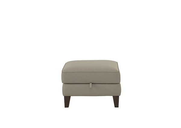 World of Leather  Brondby BV Leather Storage Footstool  BV Taupe | Bed Sava