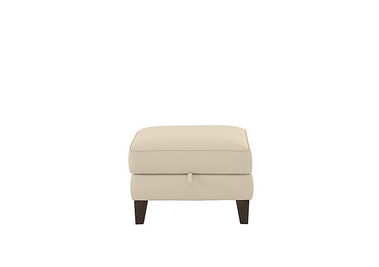 Brondby BV Leather Storage Footstool - BV Bisque