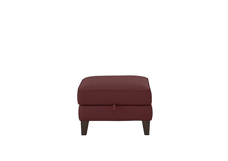 Brondby BV Leather Storage Footstool - BV Deep Red