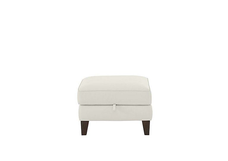Brondby BV Leather Storage Footstool - Frost