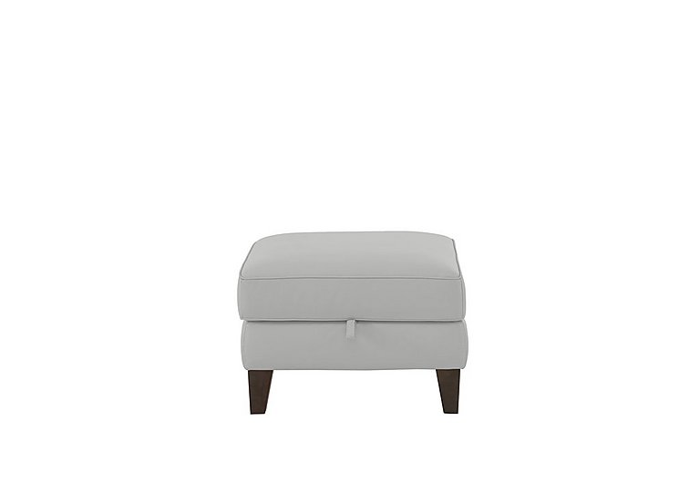 Brondby NC Leather Storage Footstool - Grey