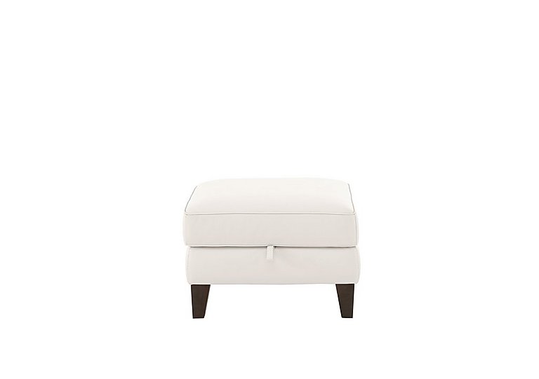 Brondby NC Leather Storage Footstool - NC Star White