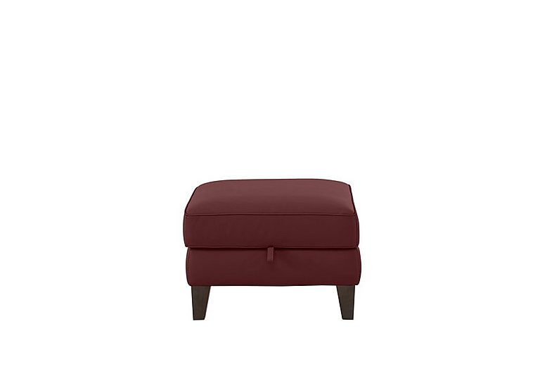 Brondby NC Leather Storage Footstool - NC Deep Red