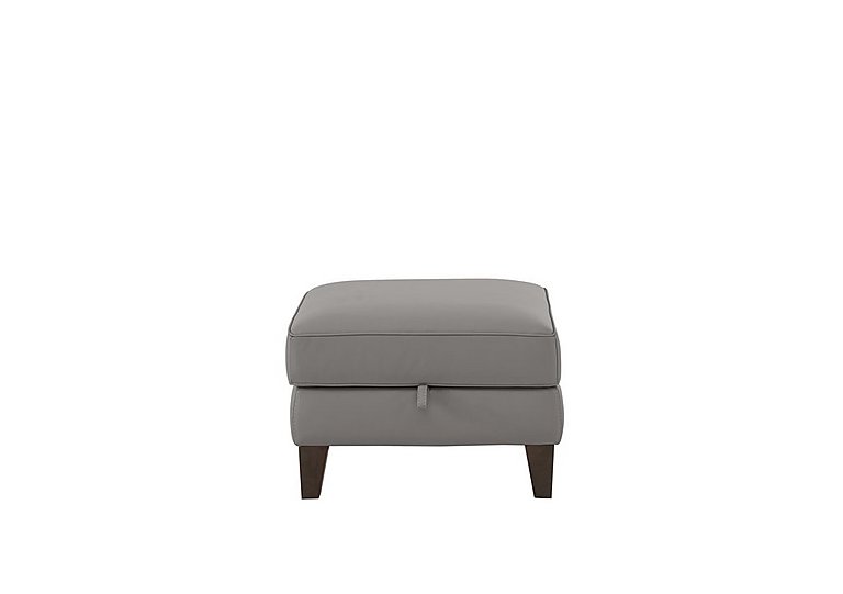 Brondby NC Leather Storage Footstool - Sleet