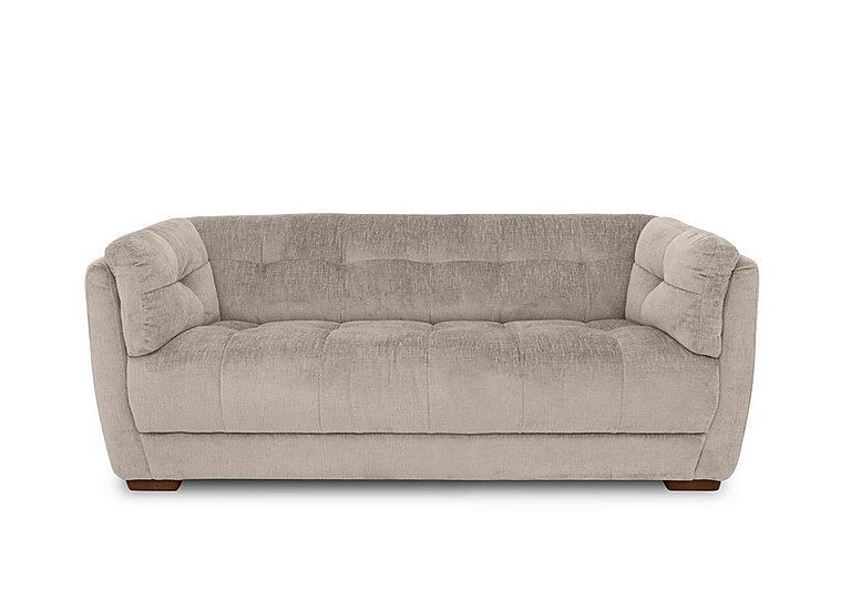Cartier Fabric 3 Seater Sofa - Bailey Brown with Walnut Feet