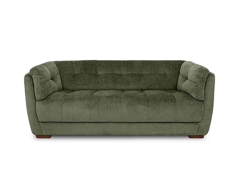 Cartier Fabric 3 Seater Sofa  Hunter Green with Walnut Feet | Bed Sava