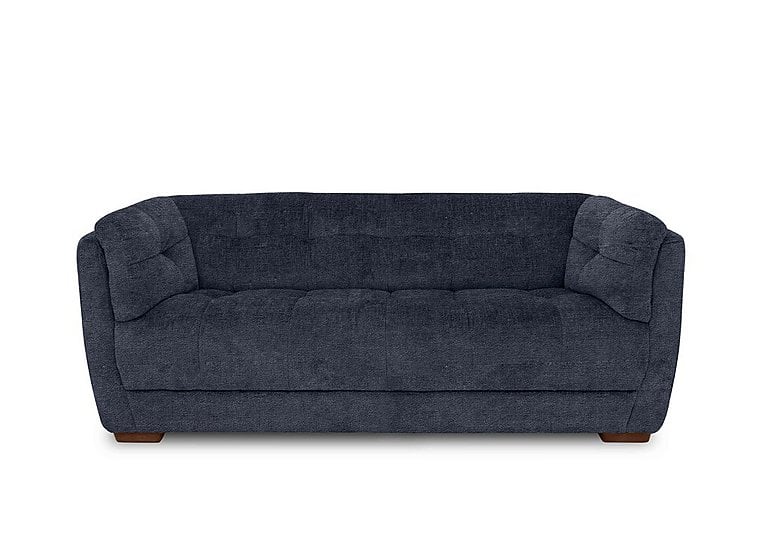 Cartier Fabric 3 Seater Sofa  Midnight with Walnut Feet | Bed Sava
