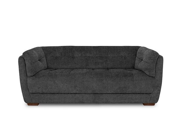 Cartier Fabric 3 Seater Sofa  Moonstone with Walnut Feet | Bed Sava