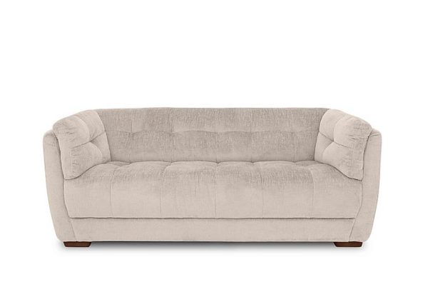 Cartier Fabric 3 Seater Sofa  Stone with Walnut Feet | Bed Sava