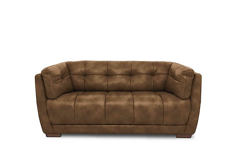 At The Helm - Cartier Leather 2 Seater Sofa with Walnut Feet