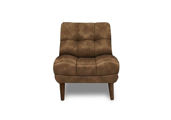 At The Helm  Cartier Leather Accent Chair with Walnut Feet | Bed Sava